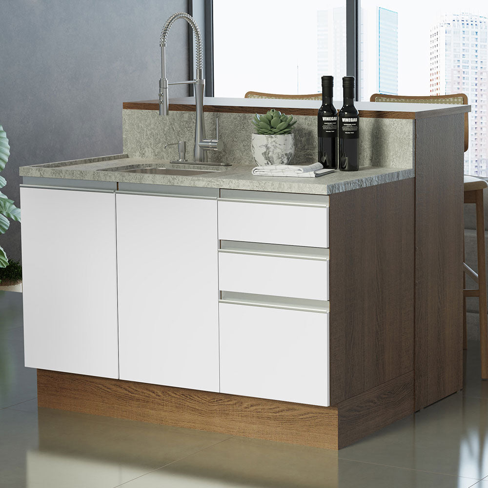 Isla de Cocina con Tapa y bajo mesada Madesa Glamy 120 MB
