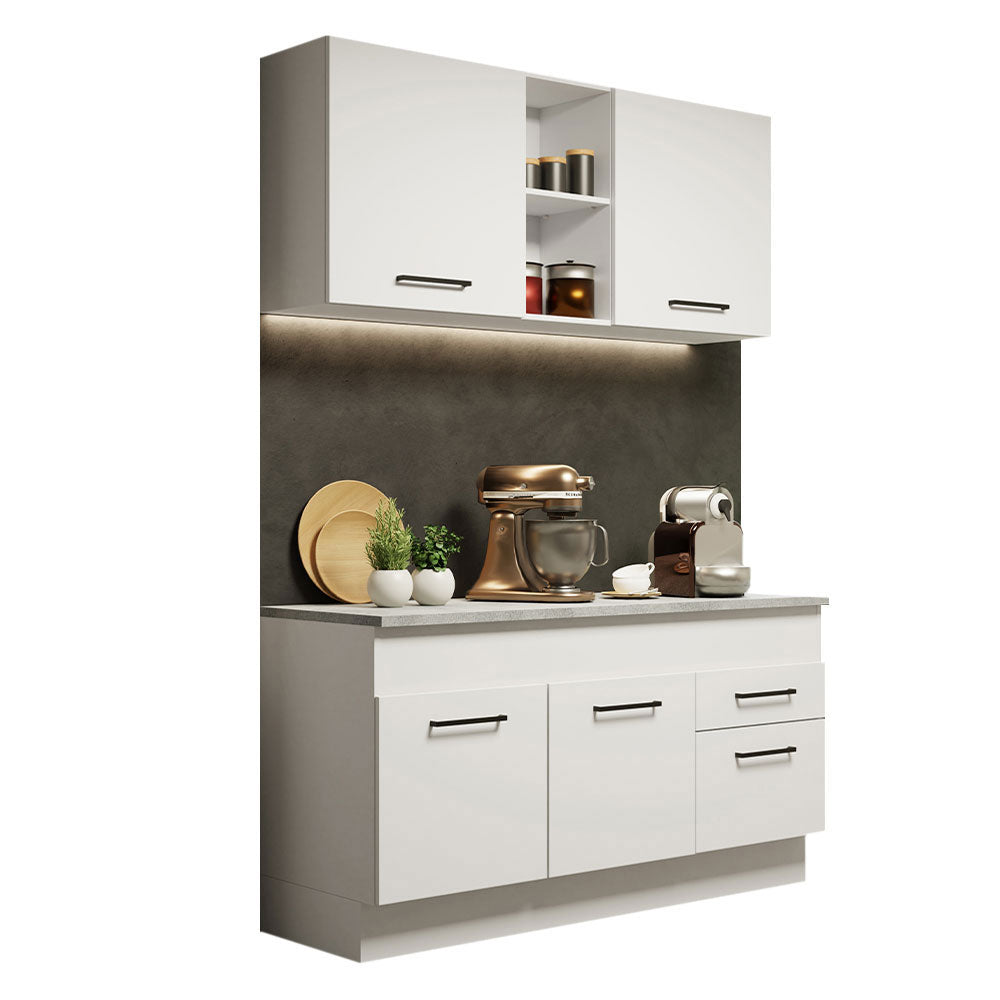 Cocina Compacta 150 cm 4 Puertas 2 Cajones Blanco Agata Madesa