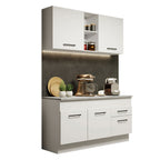 Cocina Compacta 150 cm 4 Puertas 2 Cajones Blanco Agata Madesa