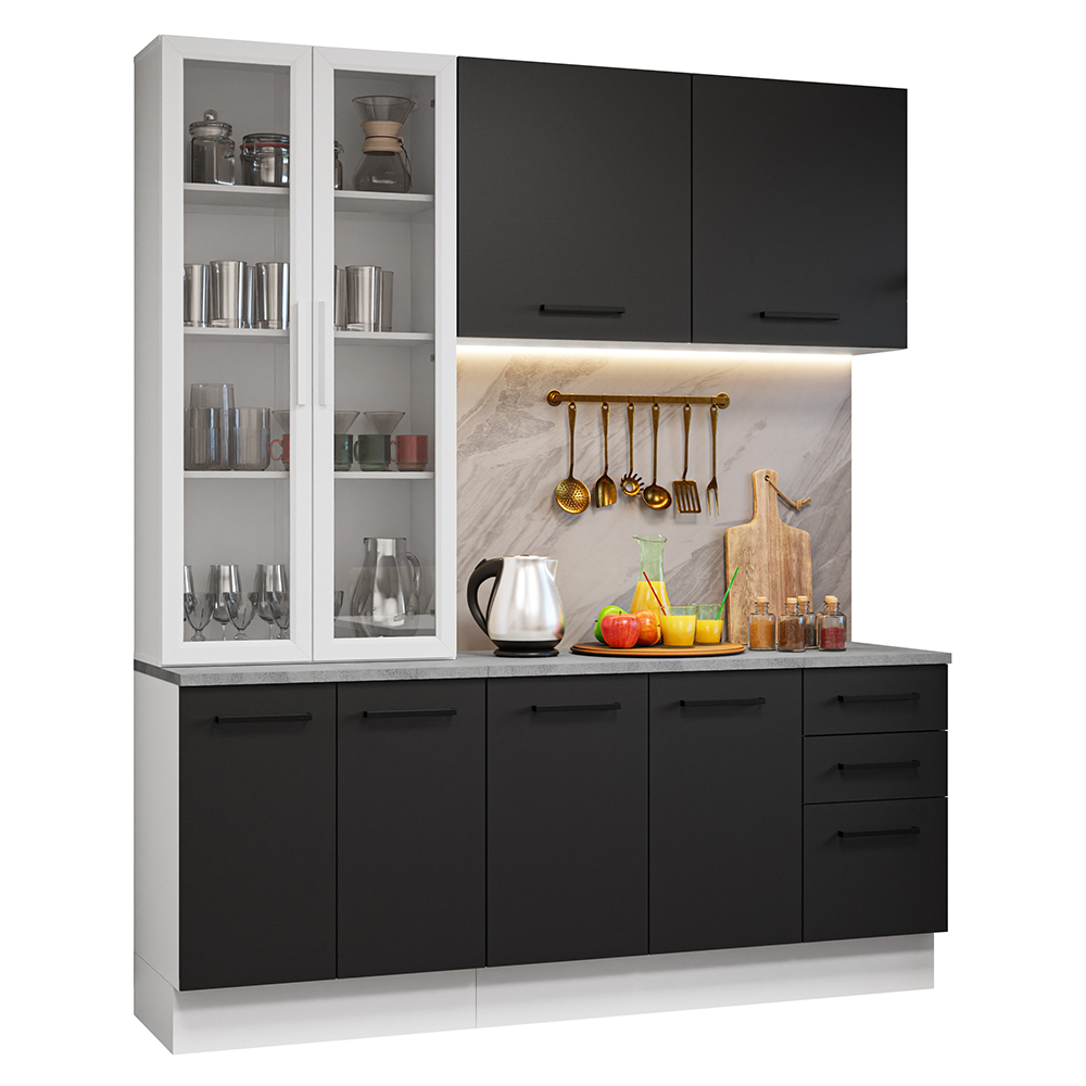 Combo completo de Cocina con Cristalero Madesa Agata BN 01