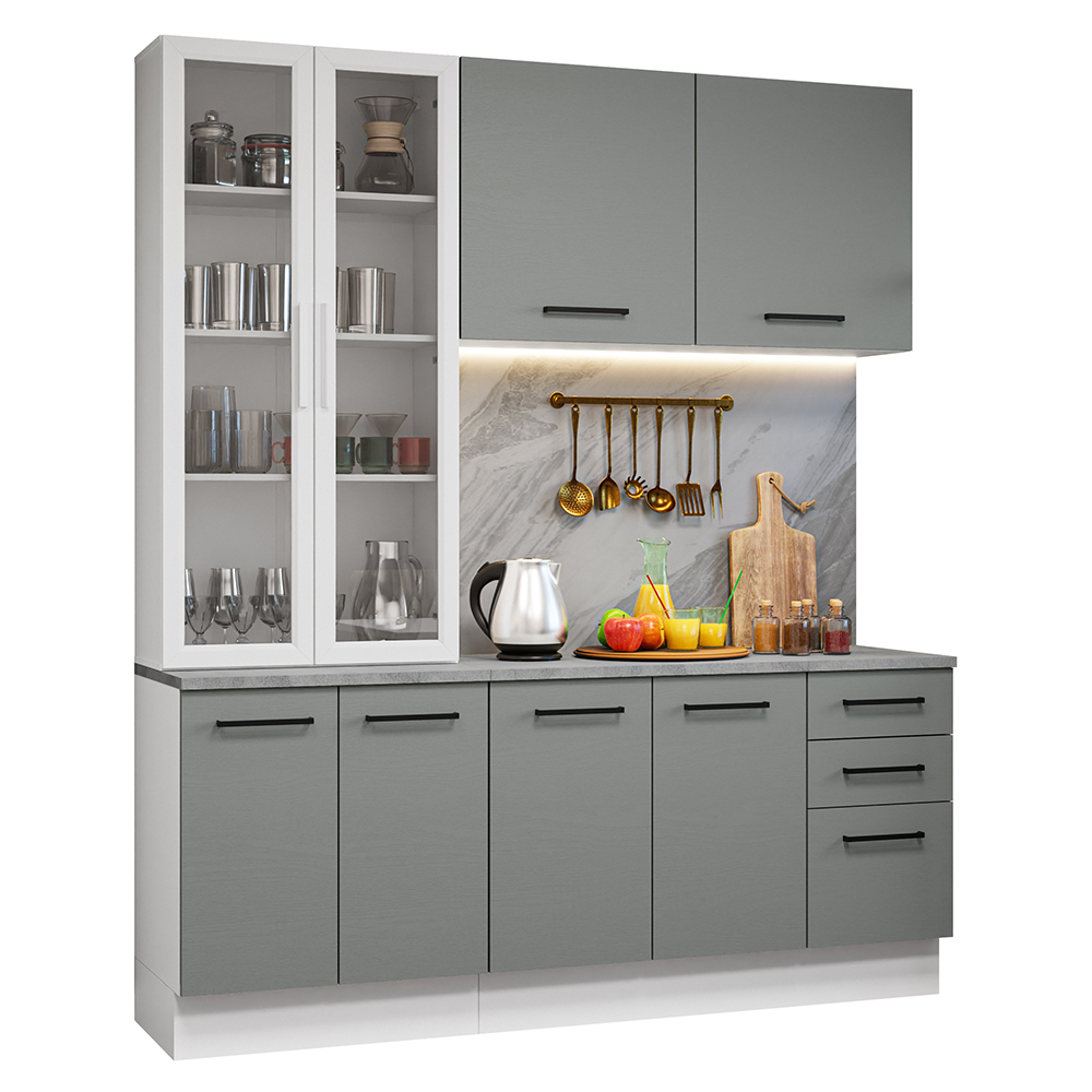 Combo completo de Cocina con Cristalero Madesa Agata BB 01