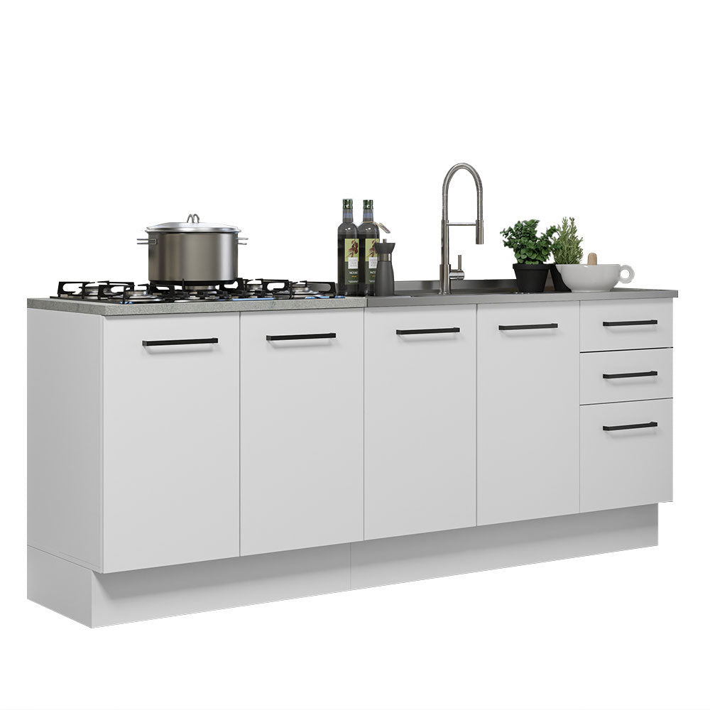 Kit 2 Bajo Mesada de Cocina Madesa Agata (Sin Tapa y Bacha de acero inoxidable)