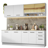 Combo completo de Cocina 240cm Blanco 60cm de Profundidad Agata Madesa 01