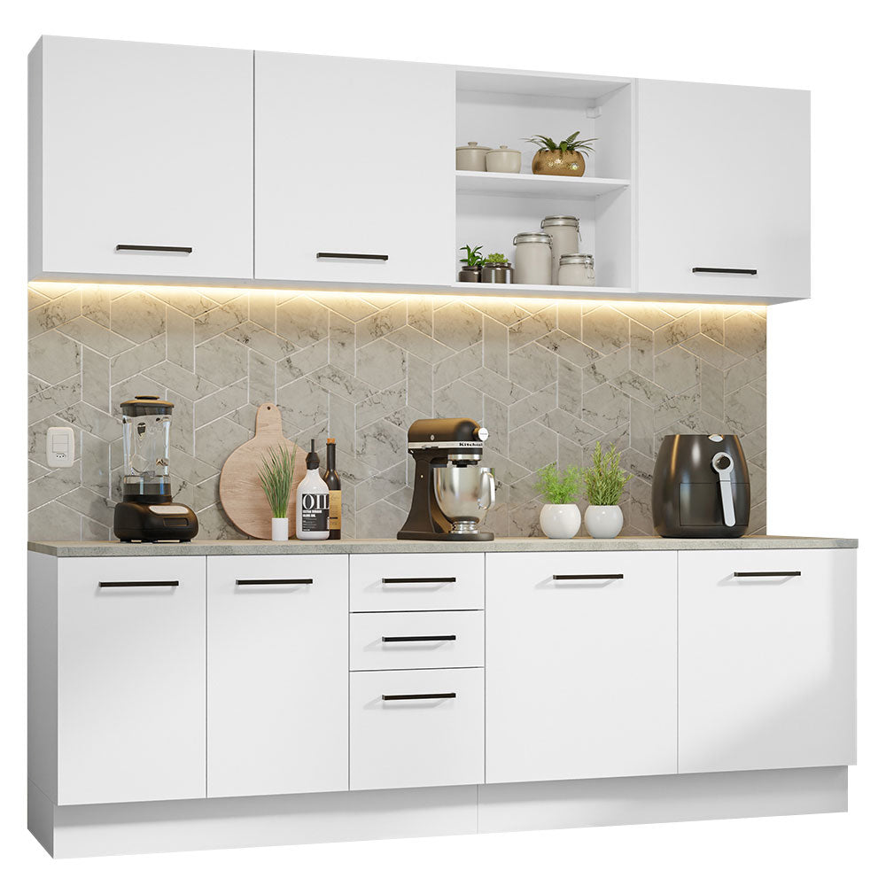 Combo completo de Cocina 240 cm x 60 cm Blanco Agata 02