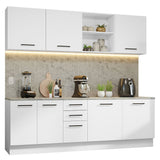 Combo completo de Cocina 240 cm x 60 cm Blanco Agata 02