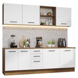 Combo completo de Cocina 240cm Marrón/Blanco 60cm de Profundidad Agata Madesa 02