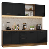 Combo Completo de Cocina 240 cm Marrón/Negro 60 cm de Profundidad Agata Madesa 02