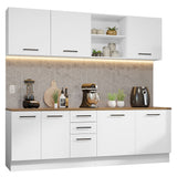 Combo completo de Cocina 240cm Blanco/Marrón 60cm de Profundidad Agata Madesa 02