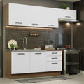 Combo completo de Cocina 260 cm 6 Puertas 3 Cajones Sin Mesada Marrón/Blanco Agata Madesa