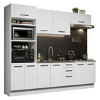 Combo completo de Cocina 270 cm 10 Puertas 3 Cajones Sin Mesada Blanco Agata Madesa