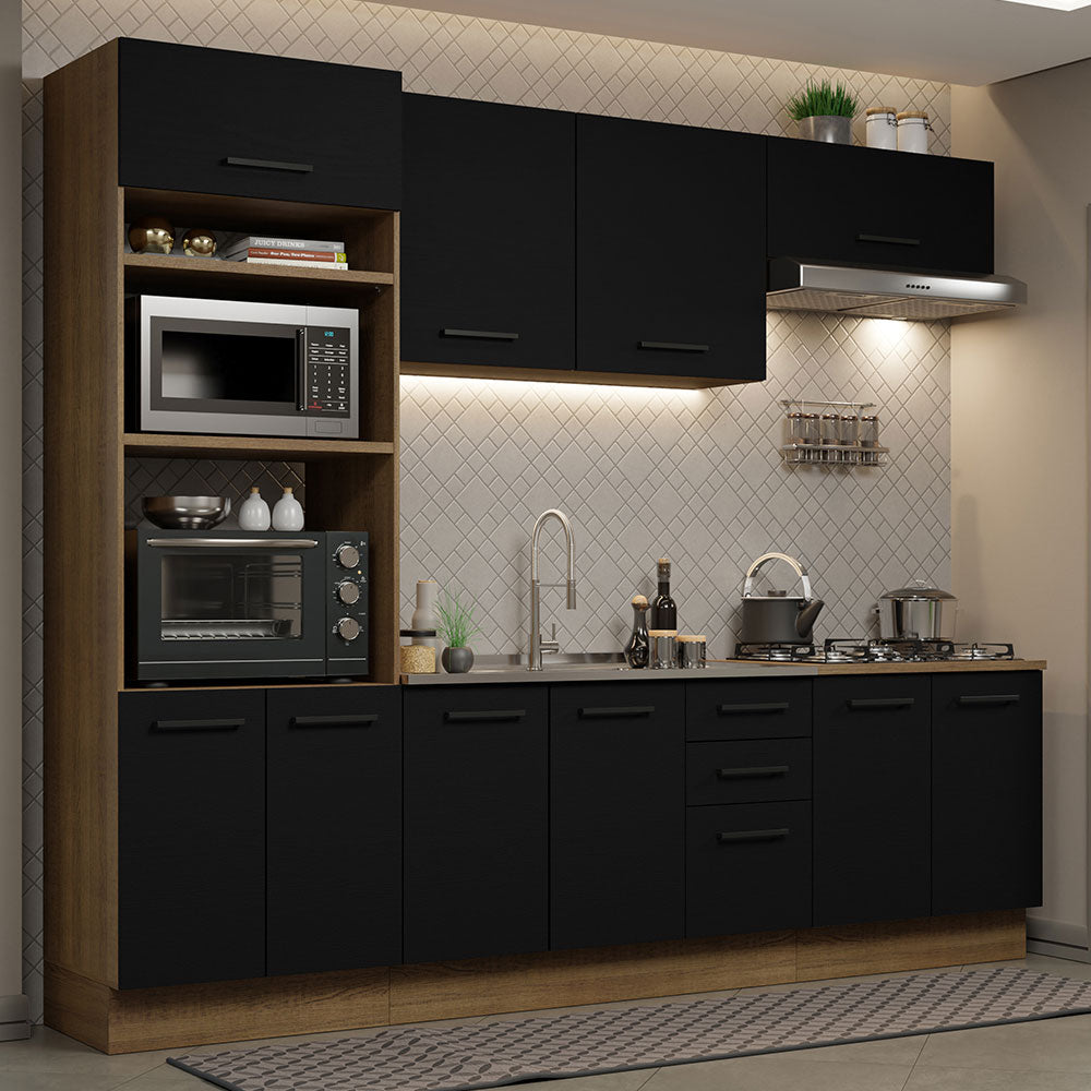 Combo de Cocina 270 cm Agata Marrón/Negro 01