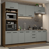 Combo Completo de Cocina 270 cm Marrón/Gris Agata Madesa 01