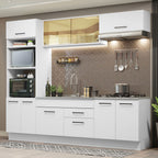 Combo completo de Cocina 270 cm 9 Puertas 2 Cajones Sin Mesada Blanco Agata Madesa