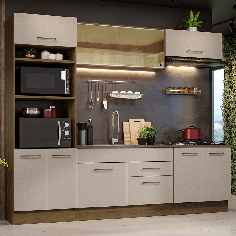 Combo de Cocina 270 cm Agata Marrón/Crema 03