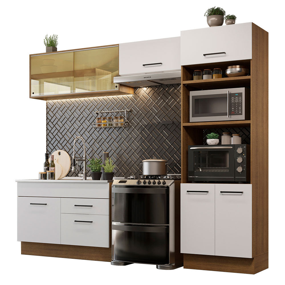 Combo completo de Cocina 270cm Marrón/Blanco Agata Madesa 05