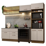 Combo completo de Cocina 270cm Marrón/Crema Agata Madesa 05