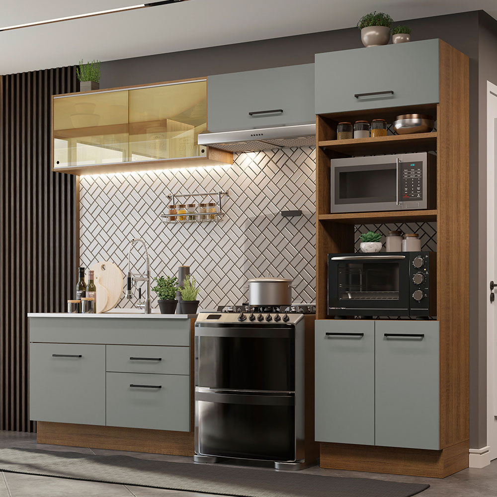 Combo de Cocina 270 cm Agata Marrón/Gris 05
