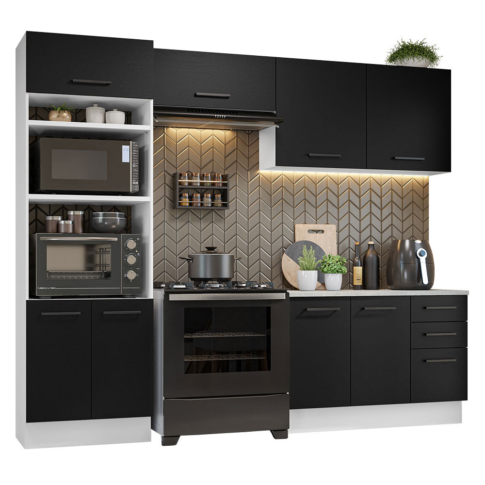 Combo de Cocina 270 cm Agata Blanco/Negro 07