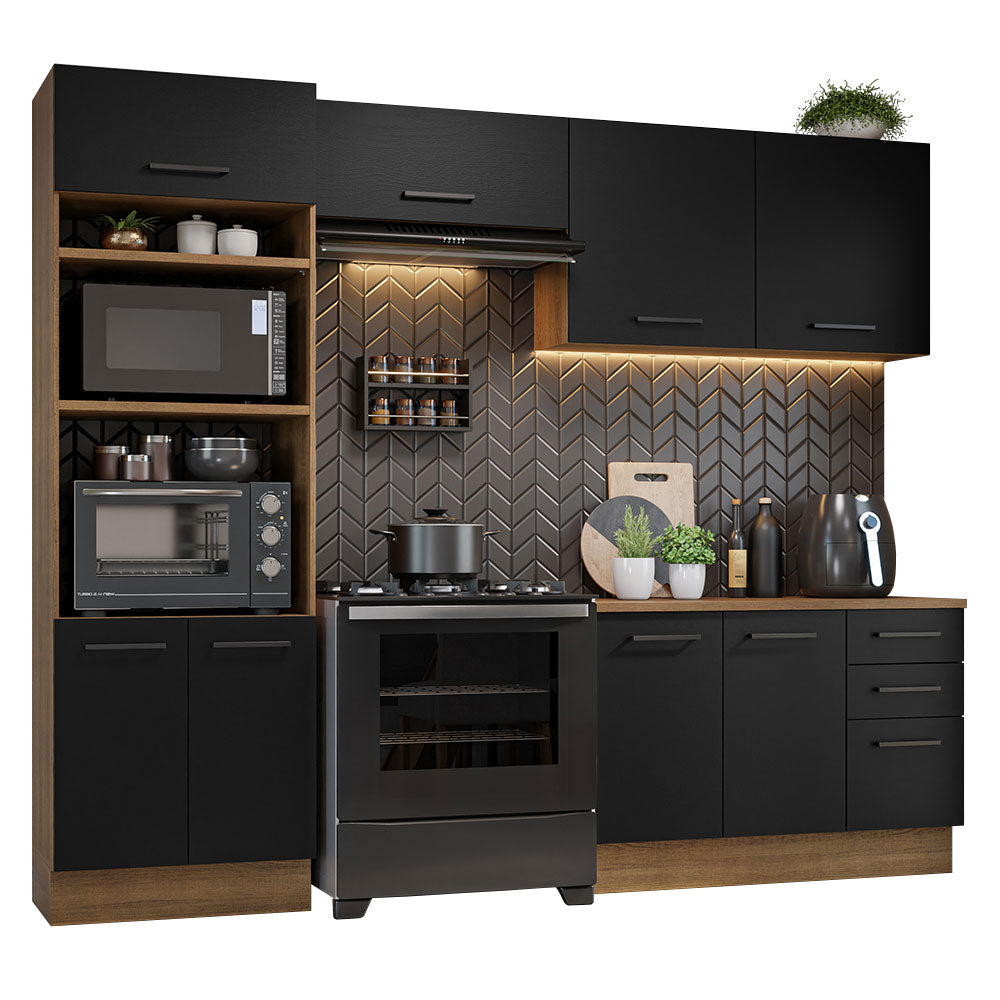 Combo de Cocina 270 cm Agata Marrón/Negro 07