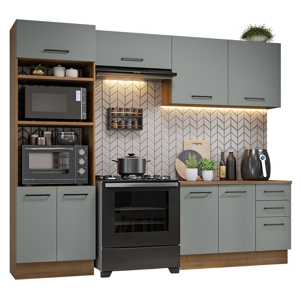 Combo de Cocina 270 cm Agata Marrón/Gris 07
