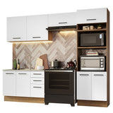 Combo de Cocina 270 cm Agata Marrón/Blanco 08