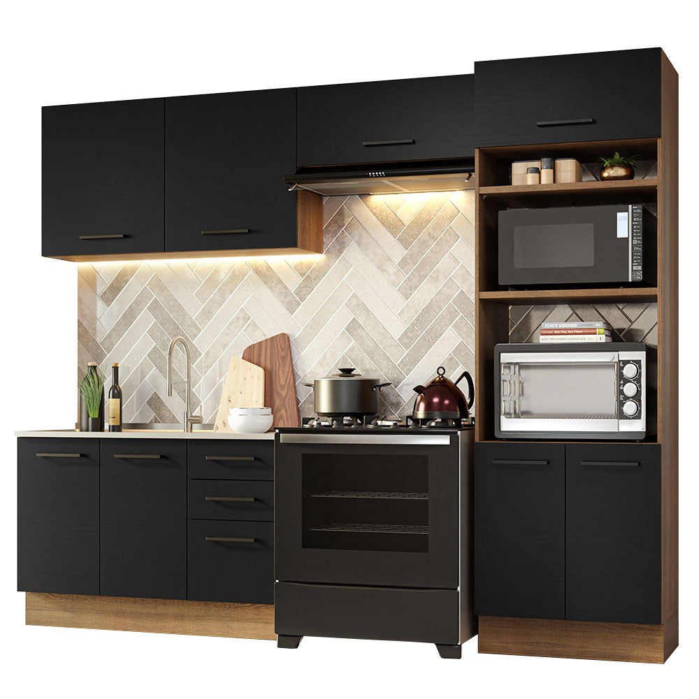 Combo de Cocina 270 cm Agata Marrón/Negro 08