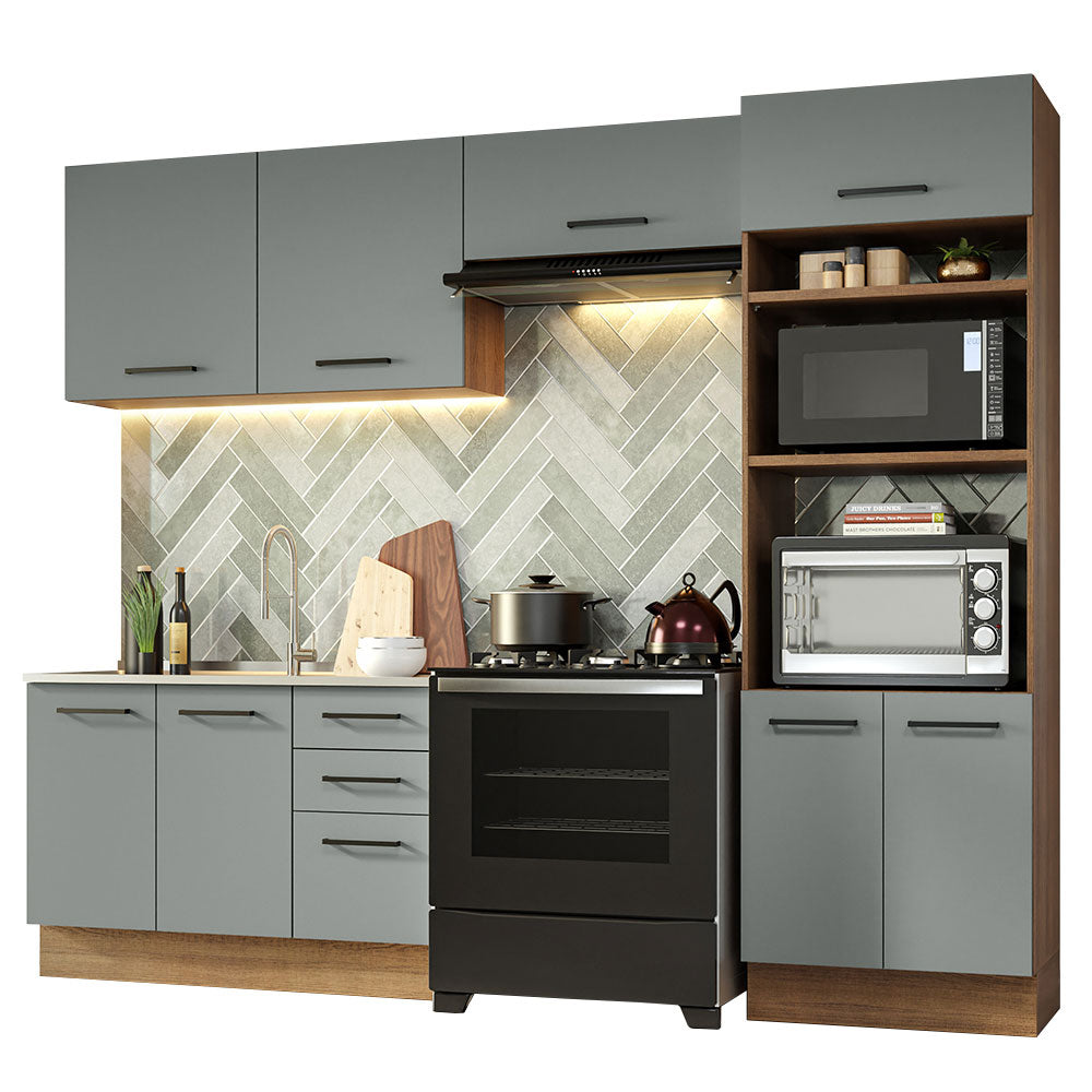 Combo de Cocina 270 cm Agata Marrón/Gris 08
