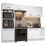 Combo completo de Cocina 270cm Blanco/Marrón 60cm de fondo Agata Madesa 09