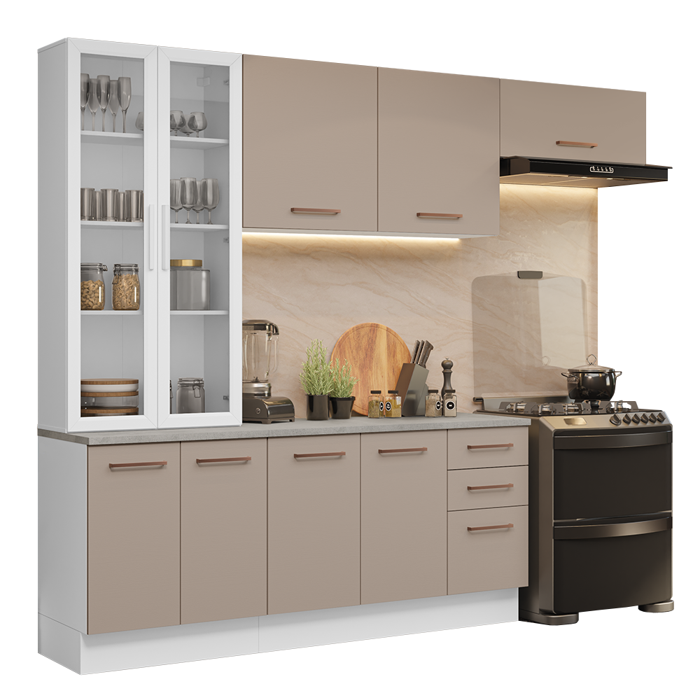 Combo completo de Cocina con Cristalero 270 cm Madesa Agata BC 11