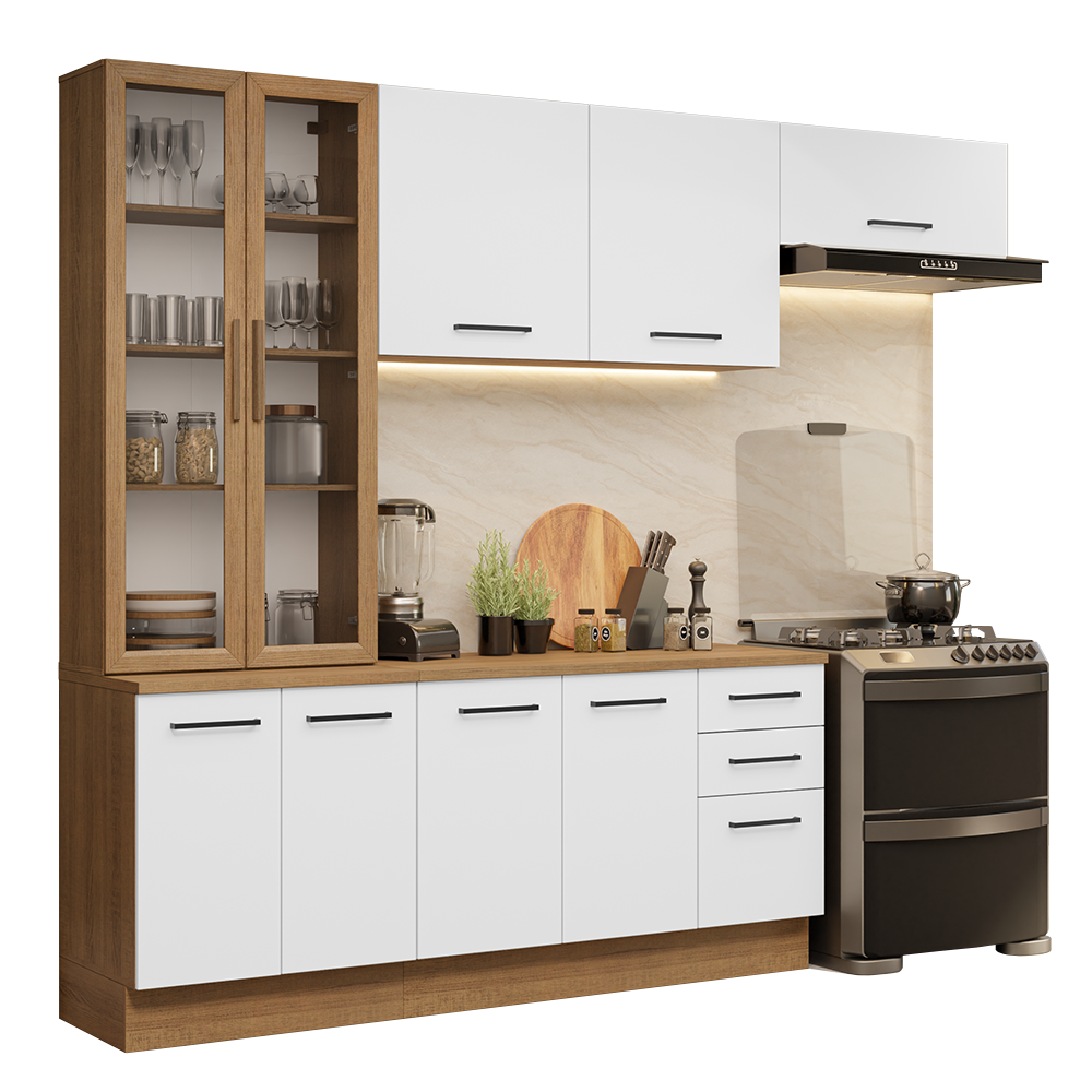 Combo completo de Cocina con Cristalero 270 cm Madesa Agata MB