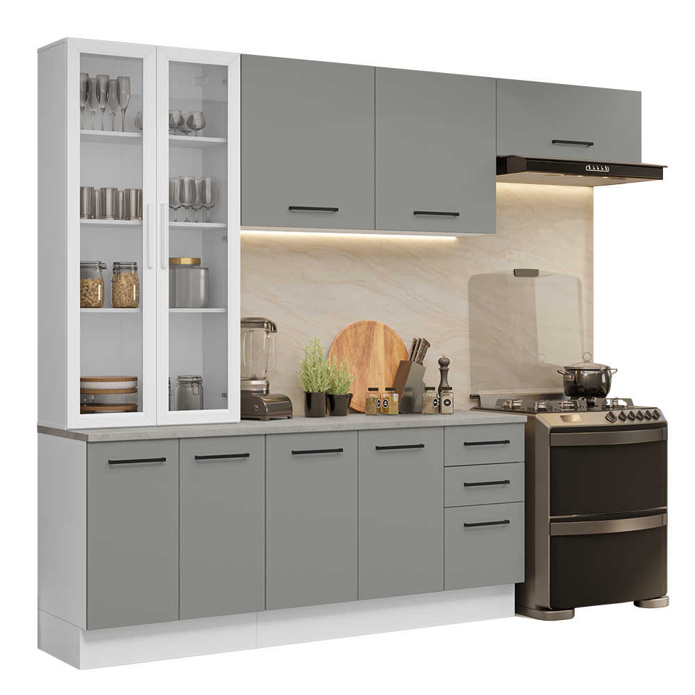 Combo completo de Cocina con Cristalero 270 cm Madesa Agata BG 11