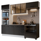 Combo completo de Cocina 270 cm Blanco/Negro Agata Madesa