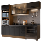 Combo completo de Cocina 270 cm Marrón/Negro Agata Madesa