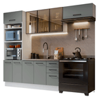 Combo completo de Cocina 270 cm Blanco/Gris Agata Madesa