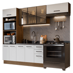 Combo completo de Cocina 270 cm Marrón/Blanco Agata Madesa