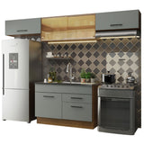 Cocina Compacta 280 cm Agata Marrón/Gris 01
