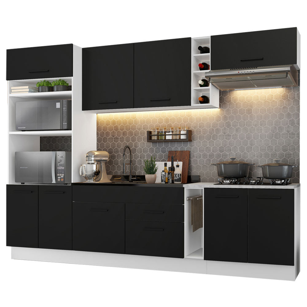 Combo completo de cocina 290cm Blanco/Negro Agata Madesa 01