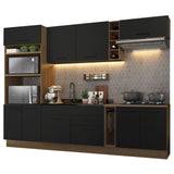 Combo completo de Cocina 290cm Marrón/Negro Agata Madesa 01