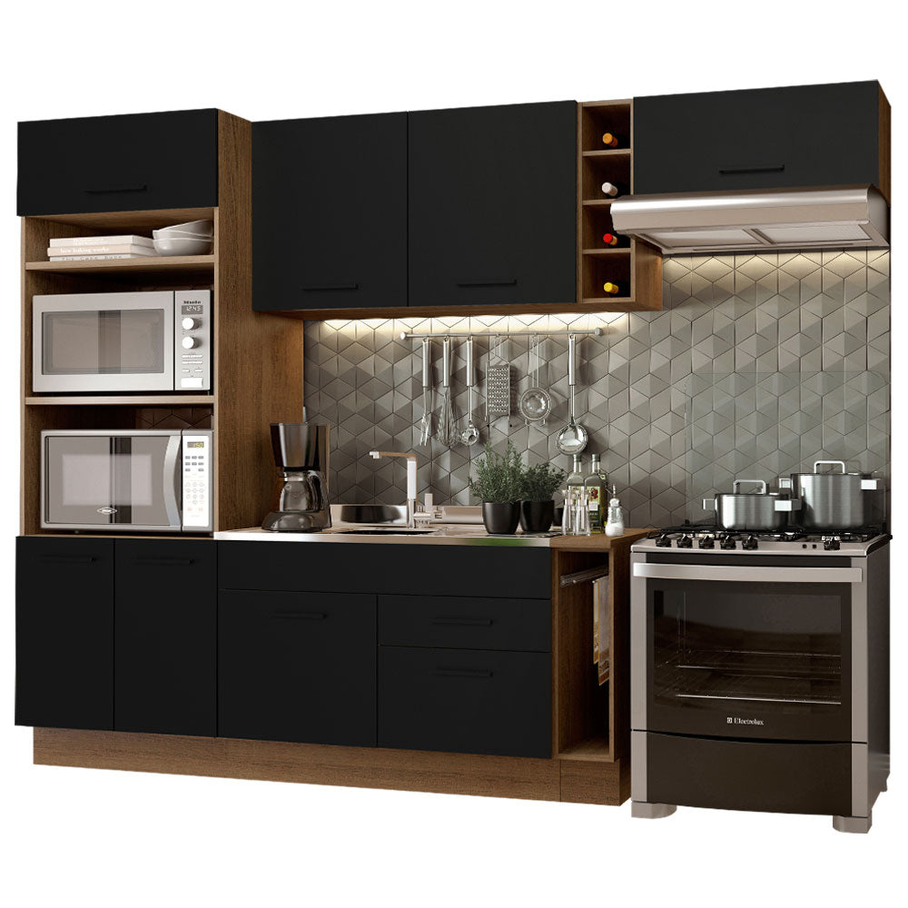 Combo completo de cocina 290cm Marrón/Negro Agata Madesa 02