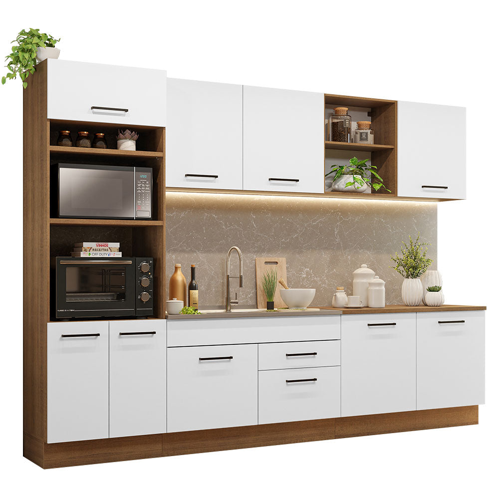 Combo completo de Cocina 310cm Marrón/Blanco Agata Madesa 02