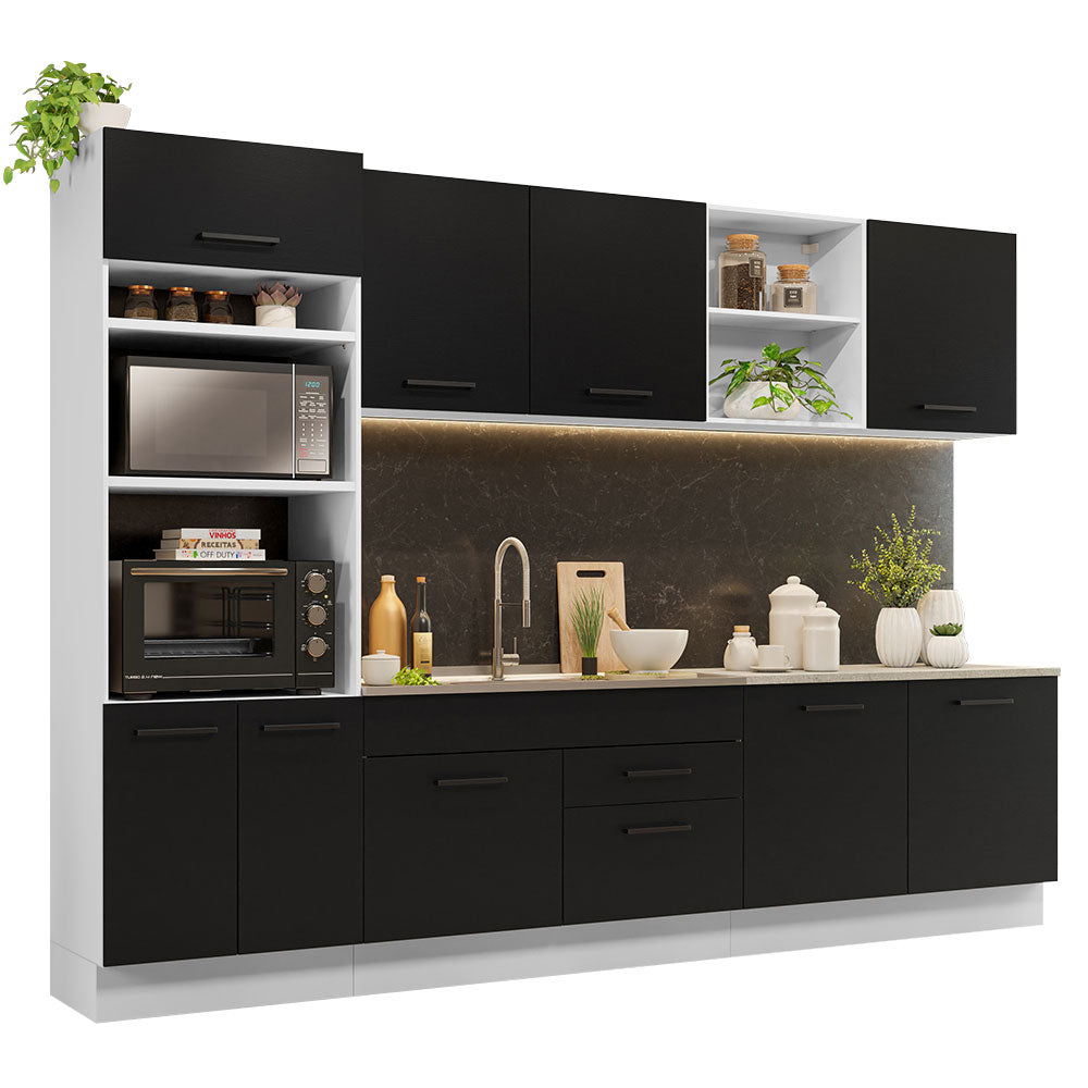 Combo completo de Cocina 310cm Blanco/Negro Agata 02
