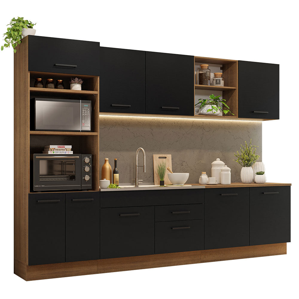 Combo completo de Cocina 310cm Marrón/Negro Agata 02