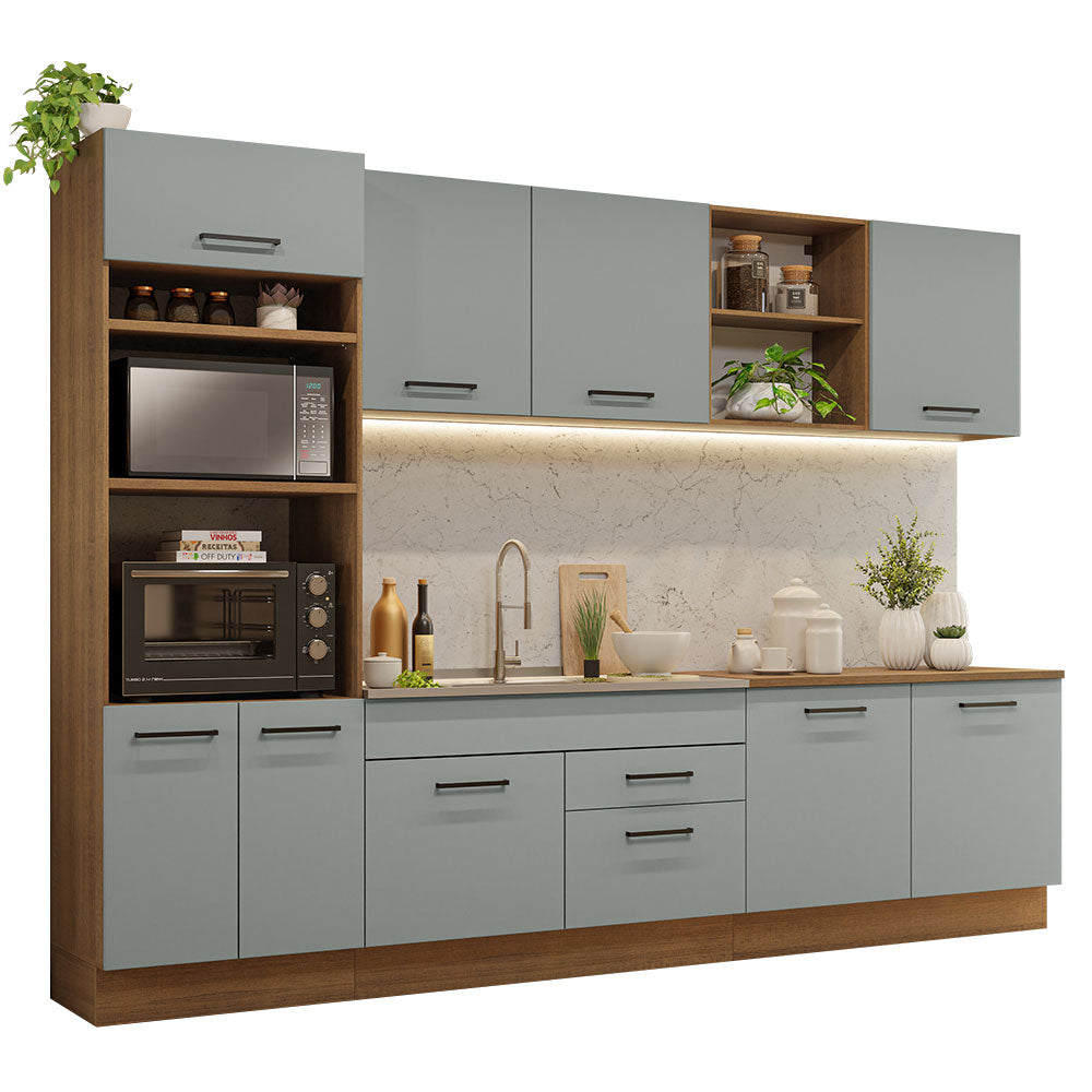 Combo completo de Cocina 310cm Marrón/Gris Agata Madesa 02