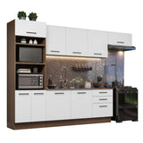 Combo completo de Cocina 330cm Marrón Blanco Agata 01