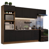 Combo completo de Cocina 330cm Marrón Negro Agata 01
