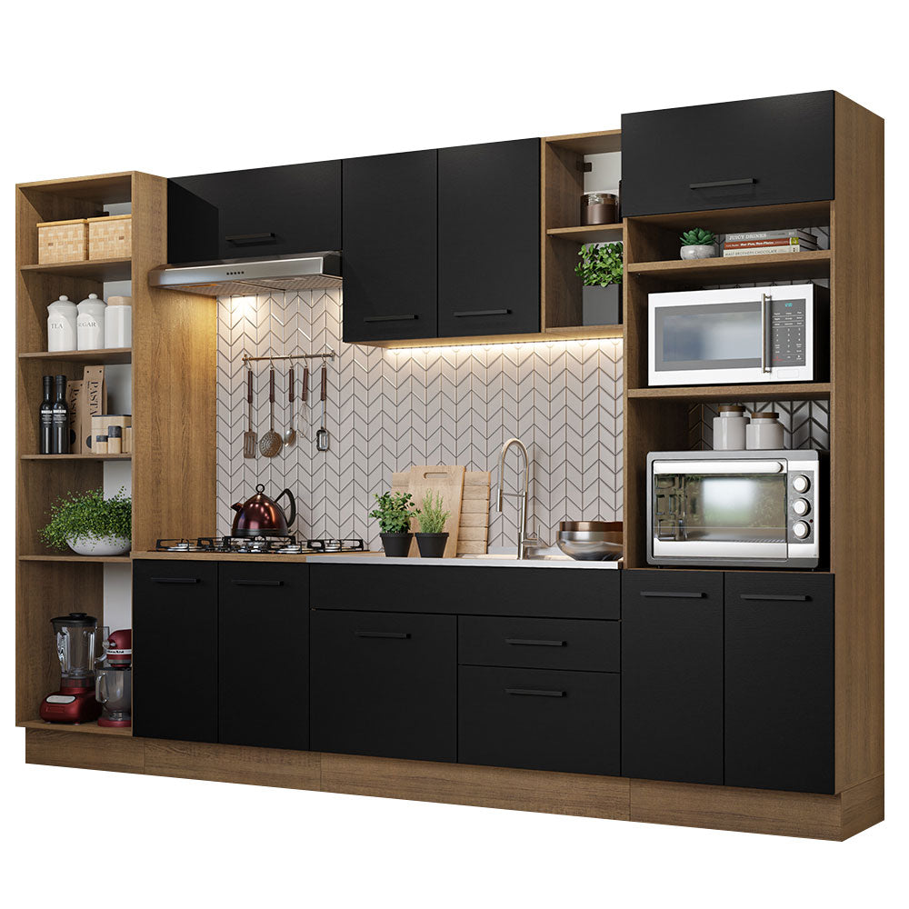 Combo Completo de Cocina 330 cm Marrón/Negro Agata Madesa 02