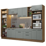 Combo completo de Cocina 330cm Marrón/Gris Agata Madesa 02