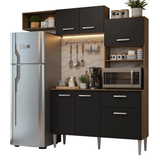 Cocina Compacta 196 cm Aura Marrón/Negro 01