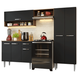 Combo completo de Cocina 220 cm Marrón/Negro Deli Madesa 01