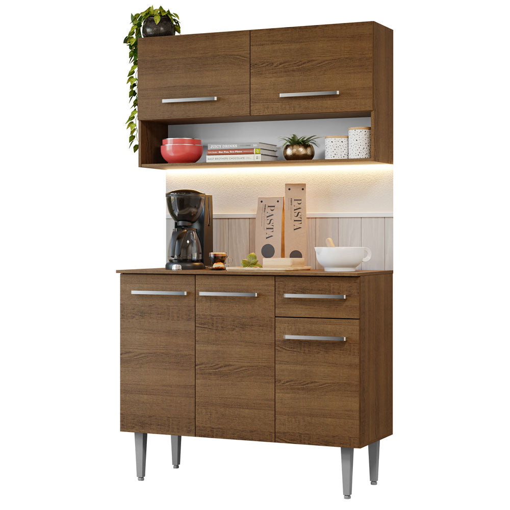 Cocina Compacta 105 cm Emilly Marrón 03